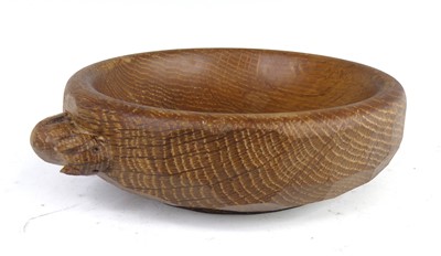 Lot 160 - Robert 'Mouseman' Thompson - a carved oak nut...