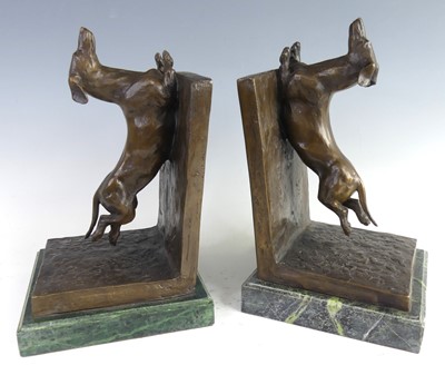 Lot 171 - A pair of contemporary Dachshund bronze...