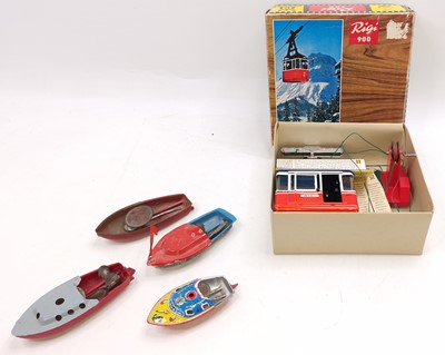 Lot 951 - Lehmann tinplate cable car, in red and cream,...