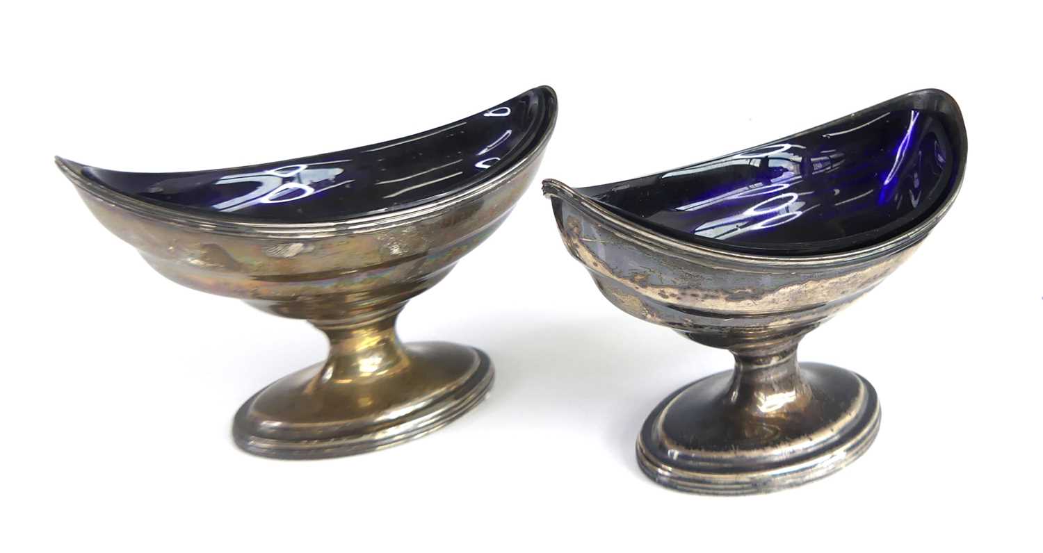 Lot 2110 - A pair of George III silver open salts, of...