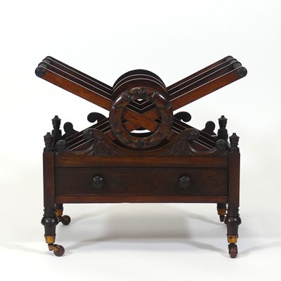 Lot 2510 - A Regency rosewood music canterbury, having a...