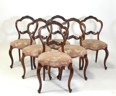 Lot 2536 - A set of six Victorian walnut salon...