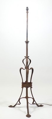 Lot 400 - An Art Nouveau steel standard lamp, having...