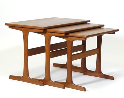 Lot 427 - A 1960s Danish teak nest of three occasional...
