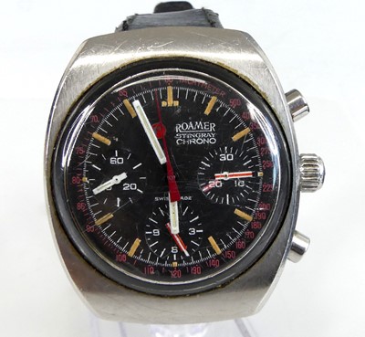 Lot A stainless steel Roamer Stingray chronograph...