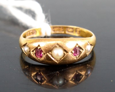 Lot 286 - A late Victorian 15ct yellow gold ruby and...