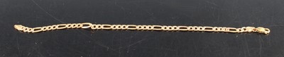 Lot 333 - A 9ct yellow gold filed figaro link bracelet...