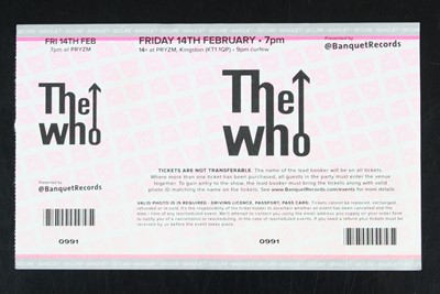 Lot 1265 - The Who, an unused ticket for Friday 14th...