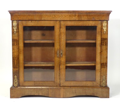 Lot 2531 - A Victorian walnut and marquetry inlaid pier...