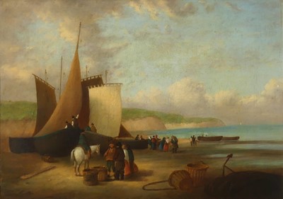Lot 2462 - Follower of William Shayer - Fisher Folk on...
