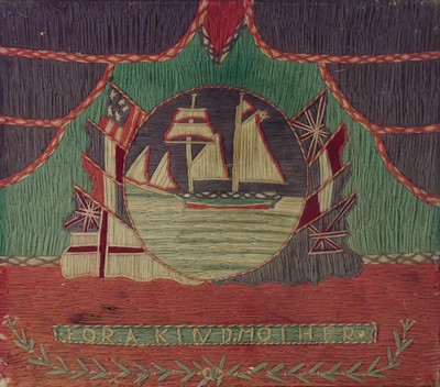 Lot 2416 - A 19th century sailor's woolwork entitled For...