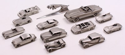 Lot 2008 - Danbury Mint 1/43rd and 1/24th pewter Jaguar...