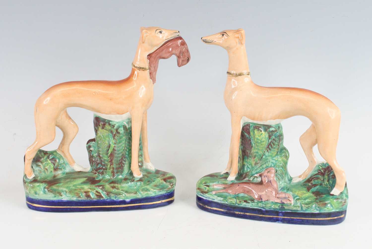 Lot 2047 - A pair of 19th century Staffordshire...
