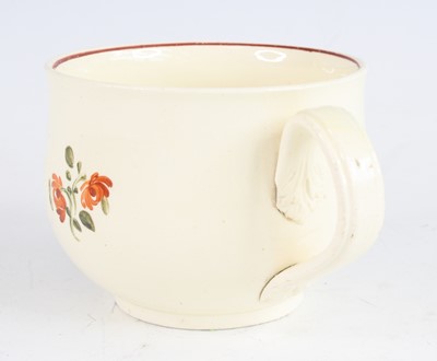 Lot 2050 - A late 18th century creamware mug, decorated...