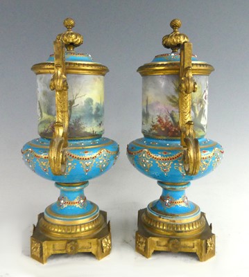 Lot 2054 - A pair of 19th century French porcelain and...