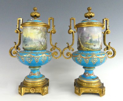 Lot 2054 - A pair of 19th century French porcelain and...