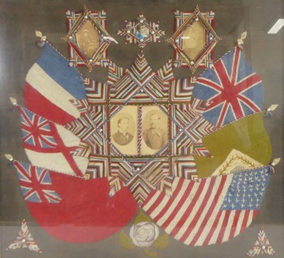 Lot 2417 - A 19th century sailor's woolwork depicting...