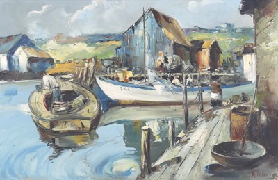 Lot 326 - Swedish School (20th century) - Fishing boats...