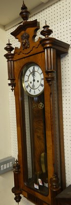 Lot 1121 - A late 19th century Vienna walnut cased wall...
