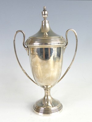 Lot 2168 - A George VI silver twin handled pedestal...