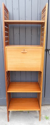 Lot 433 - A 1970s Ladderax teak single bay modular wall...