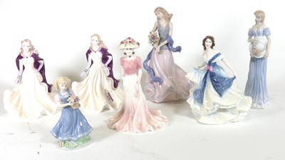 Lot 136 - A group of Coalport Ladies of Fashion figures,...
