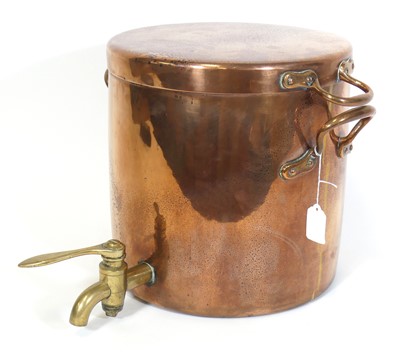 Lot 18 - A range top copper hot water urn, of...
