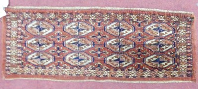 Lot 1192 - A fineweave woollen Tekke bagface, 26 x 71cm