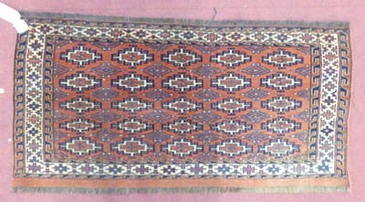 Lot 1186 - A Persian woollen Yomut bagface, 52 x 108cm