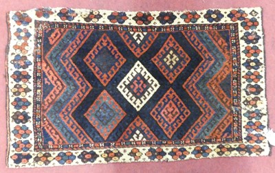 Lot 1177 - A Kurdish woollen Mosul bagface, circa 1890,...