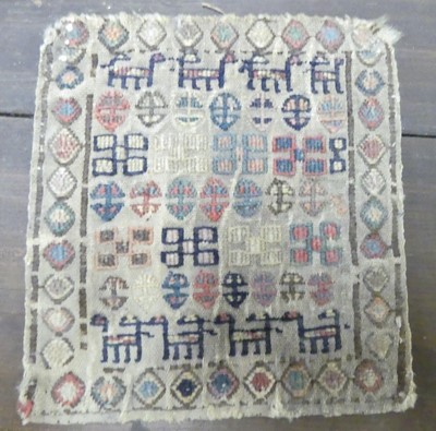 Lot 1197 - Two Persian woollen tent bands, together with...