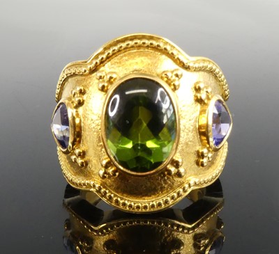 Lot 2355 - An 18ct yellow gold Theo Fennell tourmaline...