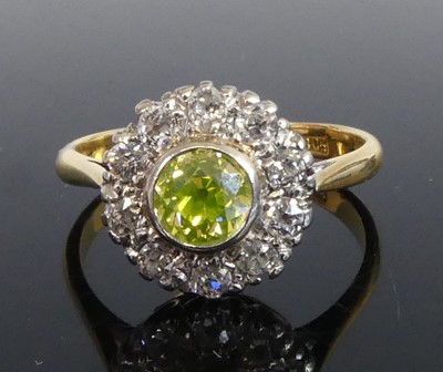Lot 2261 - A yellow and white metal diamond circular...