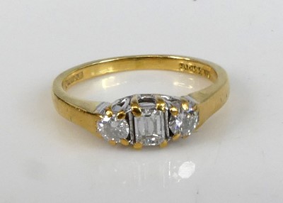 Lot 2639 - An 18ct yellow and white gold diamond...