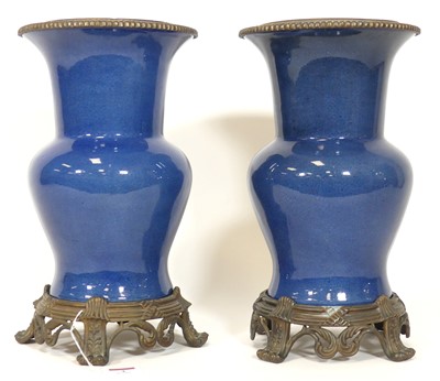 Lot 2 - A pair of contemporary Chinese blue crackle...