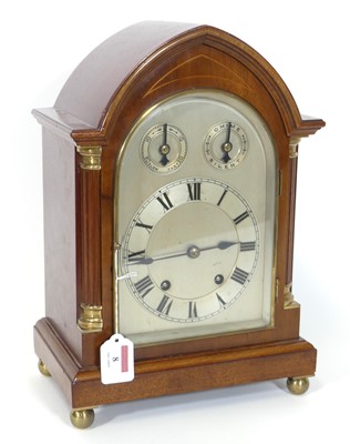 Lot 8 - A late 19th century mahogany cased mantel...