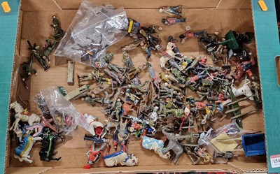 Lot 1544 - A collection of lead painted military figures,...