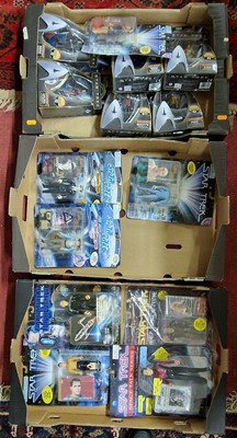 Lot 1551 - Three trays of Playmates Star Trek boxed...