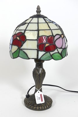Lot 34 - A reproduction Tiffany style table lamp,...