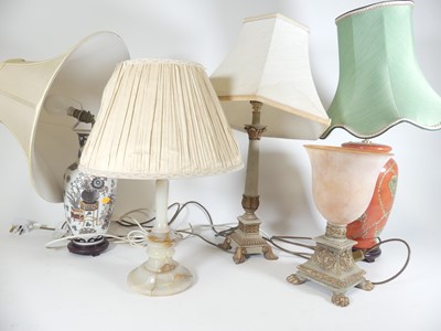 Lot 60 - A collection of five table lamps, to include a...