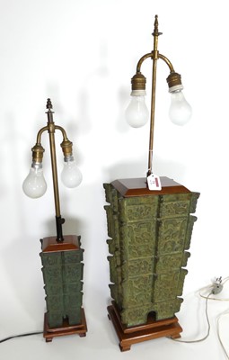 Lot 71 - A contemporary Chinese verdigris metal table...
