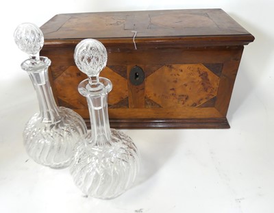 Lot 78 - An 18th century walnut casket, having later...