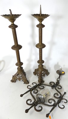 Lot 85 - A pair of late 19th century French brass...