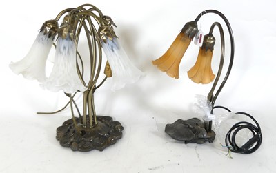 Lot 96 - A contemporary five-branch table lamp in the...