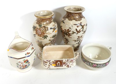 Lot 107 - A Japanese satsuma vase, of baluster form,...