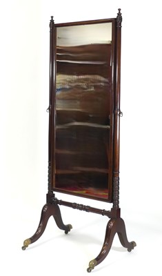 Lot 2518 - A circa 1900 mahogany cheval mirror in the...