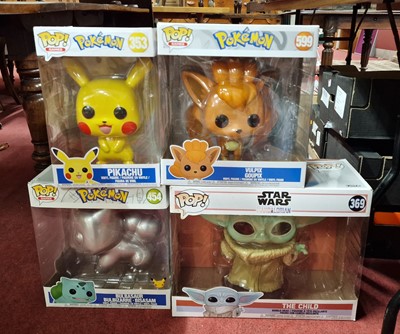 Lot 1607 - A Funko Pop vinyl group of four large scale...
