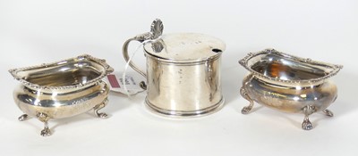 Lot 180 - An Elizabeth II silver mustard, of drum form,...