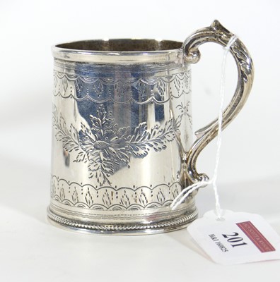 Lot 201 - A Victorian silver christening mug, of tapered...