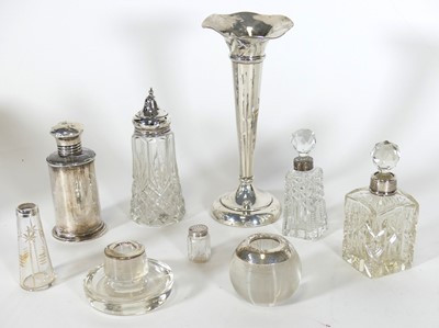 Lot 207 - A silver spill vase, on weighted base, h.23cm;...